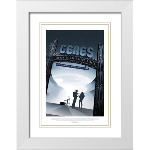 Ceres- Queen Of The Asteroid B White Modern Wood Framed Art Print with Double Matting by JPL