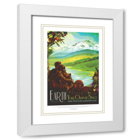 Earth- Your Oasis In Space White Modern Wood Framed Art Print with Double Matting by JPL