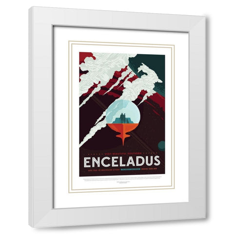 Enceladus White Modern Wood Framed Art Print with Double Matting by JPL