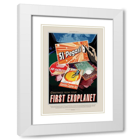 First Exoplanet White Modern Wood Framed Art Print with Double Matting by JPL