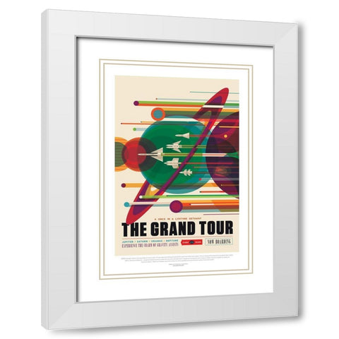 Grand_Tour White Modern Wood Framed Art Print with Double Matting by JPL