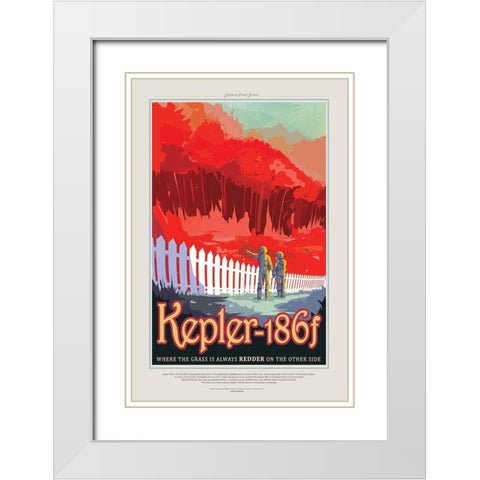 Kepler White Modern Wood Framed Art Print with Double Matting by JPL