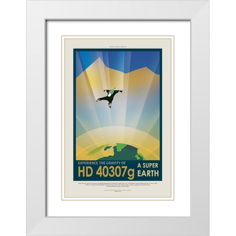 Super Earth White Modern Wood Framed Art Print with Double Matting by JPL