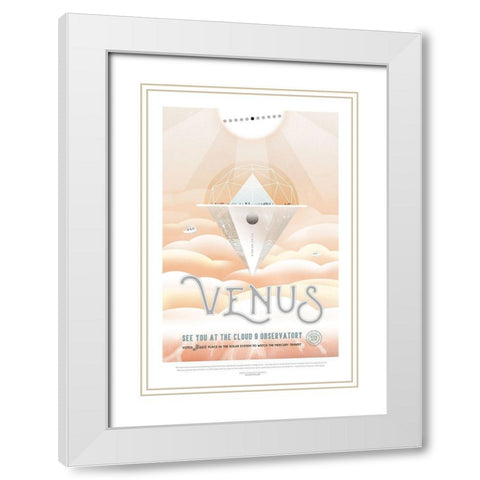 Venus White Modern Wood Framed Art Print with Double Matting by JPL