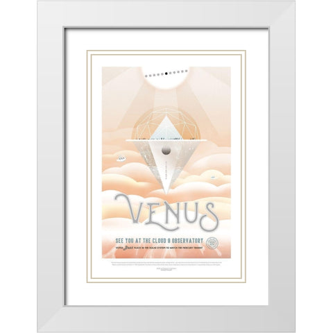 Venus White Modern Wood Framed Art Print with Double Matting by JPL