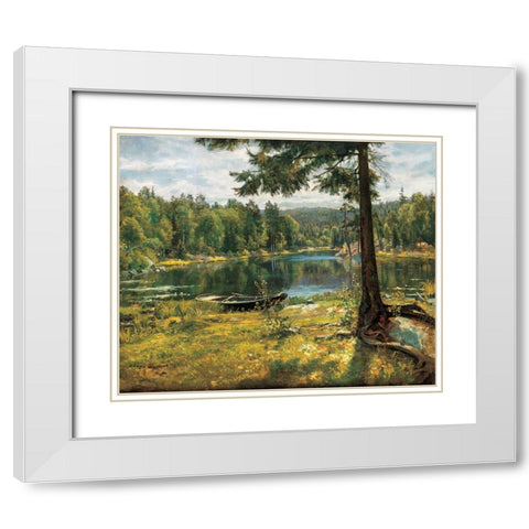 Summer on the Lake White Modern Wood Framed Art Print with Double Matting by Sorensen, Jorgen