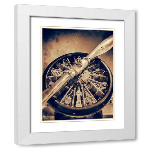 Propeller I White Modern Wood Framed Art Print with Double Matting by Slemp, John
