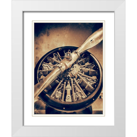 Propeller I White Modern Wood Framed Art Print with Double Matting by Slemp, John