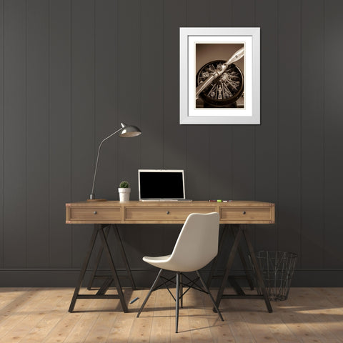 Propeller II White Modern Wood Framed Art Print with Double Matting by Slemp, John