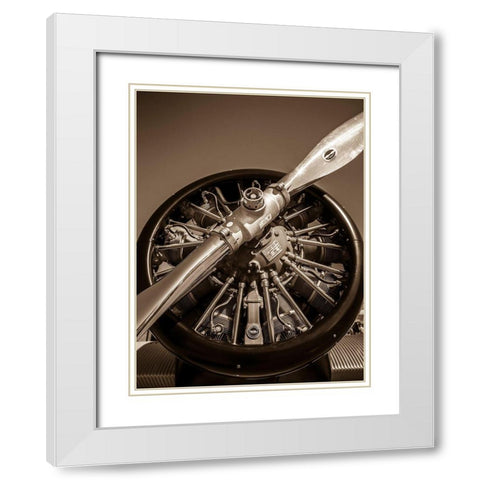 Propeller II White Modern Wood Framed Art Print with Double Matting by Slemp, John