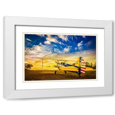 Stearman White Modern Wood Framed Art Print with Double Matting by Slemp, John