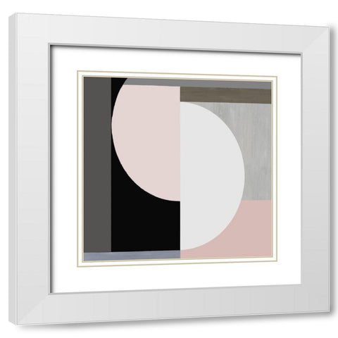 Balanced Blush I White Modern Wood Framed Art Print with Double Matting by Thompson, Justin