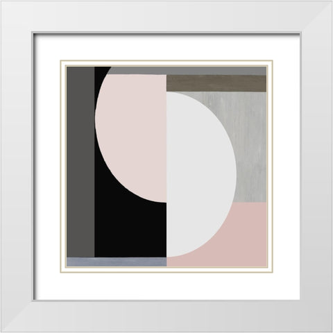 Balanced Blush I White Modern Wood Framed Art Print with Double Matting by Thompson, Justin