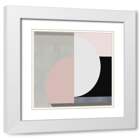 Balanced Blush II White Modern Wood Framed Art Print with Double Matting by Thompson, Justin