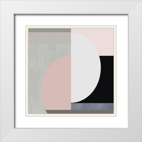 Balanced Blush II White Modern Wood Framed Art Print with Double Matting by Thompson, Justin