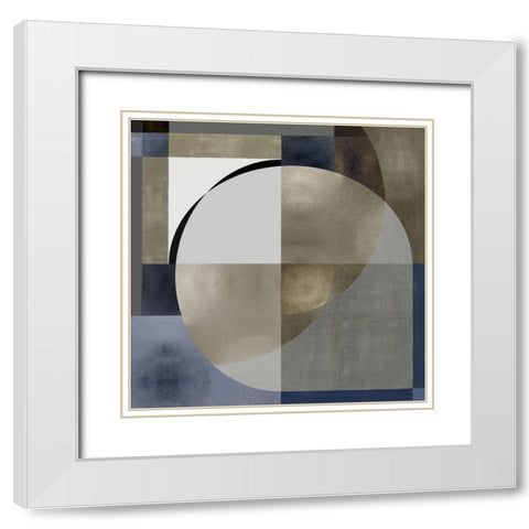 Meld I White Modern Wood Framed Art Print with Double Matting by Thompson, Justin