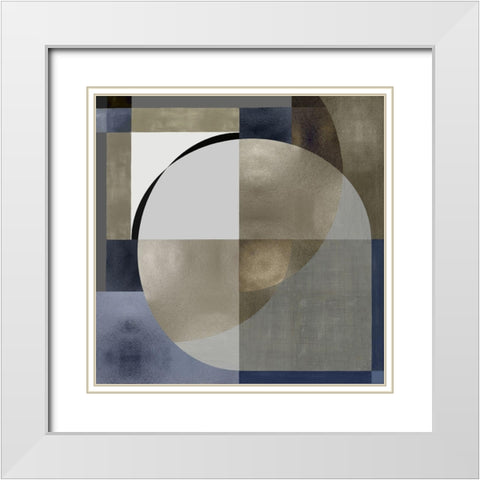 Meld I White Modern Wood Framed Art Print with Double Matting by Thompson, Justin