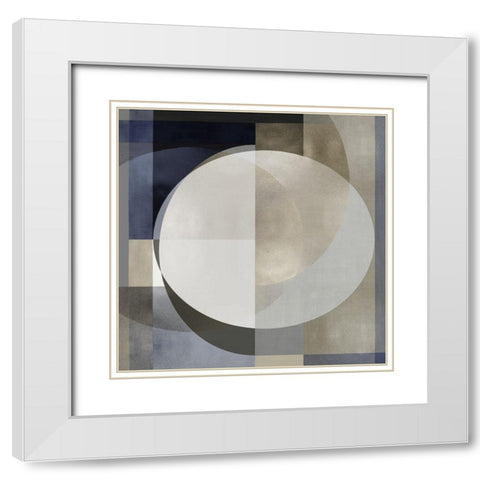 Meld II White Modern Wood Framed Art Print with Double Matting by Thompson, Justin