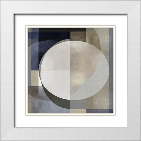 Meld II White Modern Wood Framed Art Print with Double Matting by Thompson, Justin