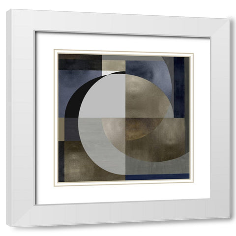 Meld III White Modern Wood Framed Art Print with Double Matting by Thompson, Justin