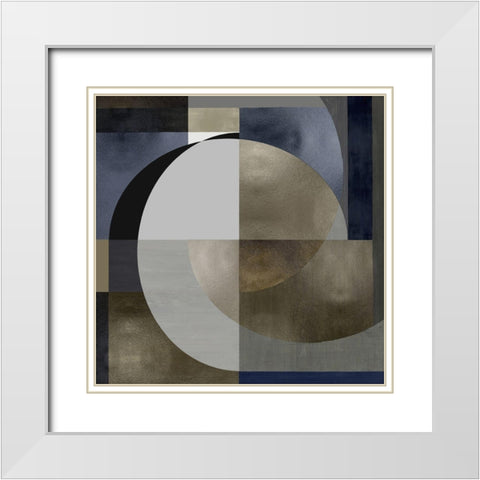Meld III White Modern Wood Framed Art Print with Double Matting by Thompson, Justin