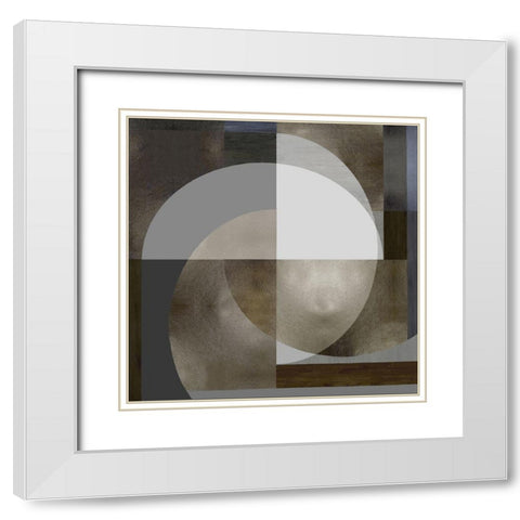 Meld IV White Modern Wood Framed Art Print with Double Matting by Thompson, Justin