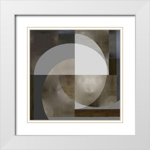 Meld IV White Modern Wood Framed Art Print with Double Matting by Thompson, Justin