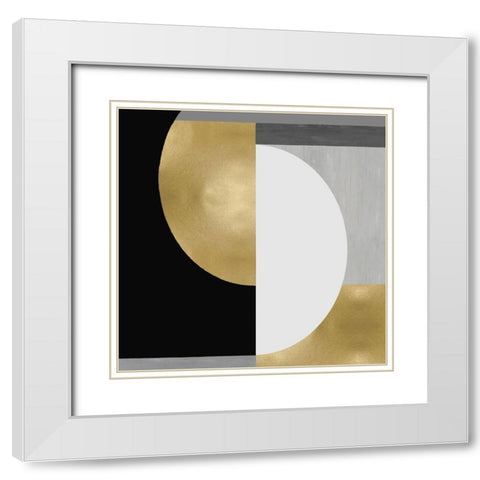 Balanced in Gold II White Modern Wood Framed Art Print with Double Matting by Thompson, Justin