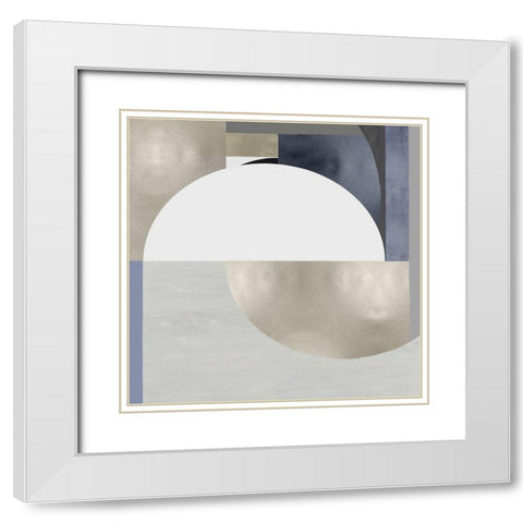 Synthesis I White Modern Wood Framed Art Print with Double Matting by Thompson, Justin