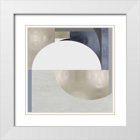 Synthesis I White Modern Wood Framed Art Print with Double Matting by Thompson, Justin