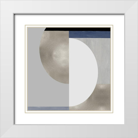 Synthesis III White Modern Wood Framed Art Print with Double Matting by Thompson, Justin