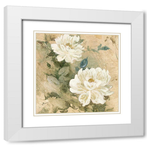 White Flowers I White Modern Wood Framed Art Print with Double Matting by Wilcox, Jil