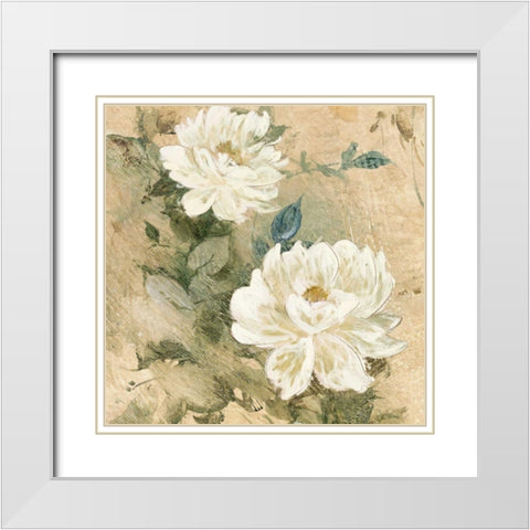 White Flowers I White Modern Wood Framed Art Print with Double Matting by Wilcox, Jil