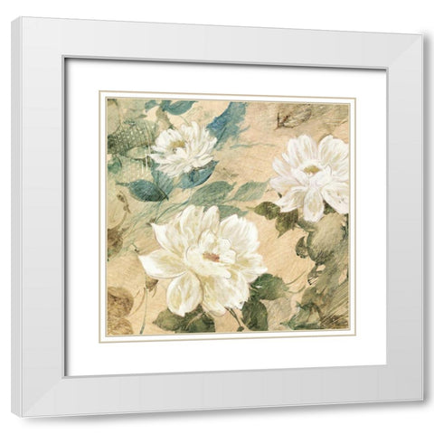 White Flowers II White Modern Wood Framed Art Print with Double Matting by Wilcox, Jil