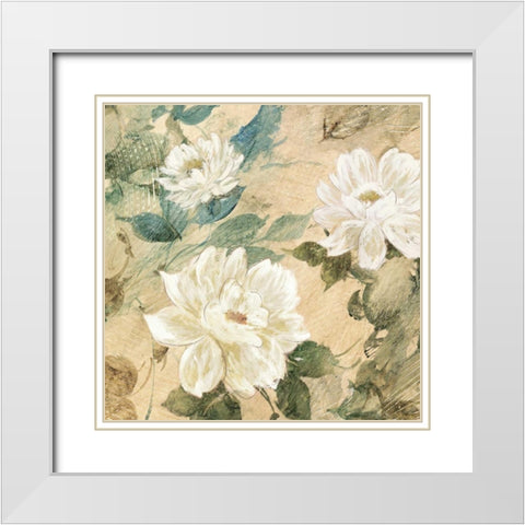 White Flowers II White Modern Wood Framed Art Print with Double Matting by Wilcox, Jil