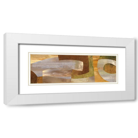 Connectivity White Modern Wood Framed Art Print with Double Matting by Baker, Kevin