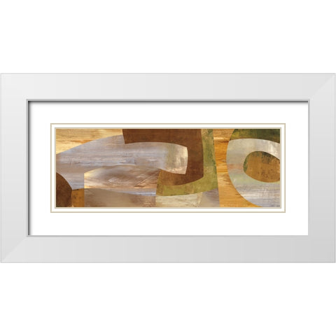 Connectivity White Modern Wood Framed Art Print with Double Matting by Baker, Kevin