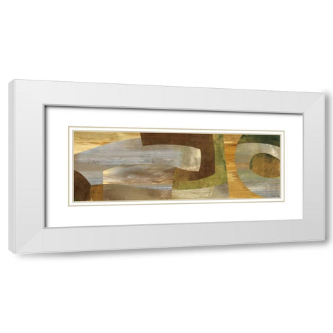 Connectivity White Modern Wood Framed Art Print with Double Matting by Baker, Kevin