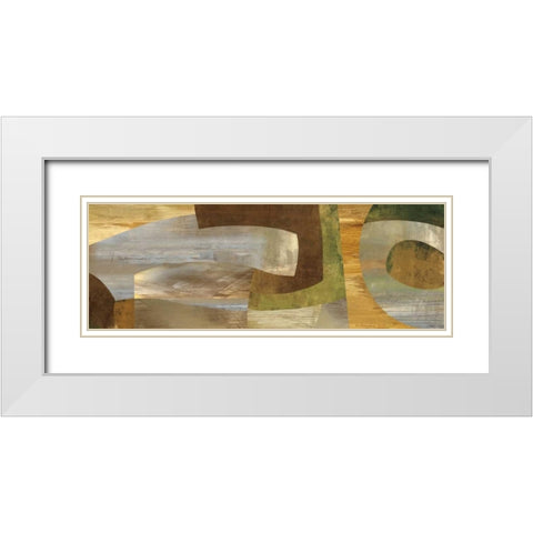 Connectivity White Modern Wood Framed Art Print with Double Matting by Baker, Kevin