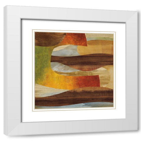 Systematic II White Modern Wood Framed Art Print with Double Matting by Baker, Kevin