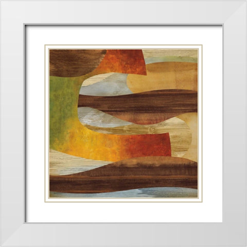 Systematic II White Modern Wood Framed Art Print with Double Matting by Baker, Kevin