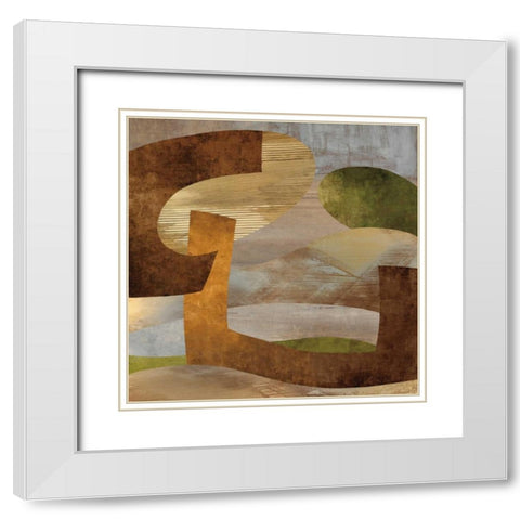Conjunction II White Modern Wood Framed Art Print with Double Matting by Baker, Kevin