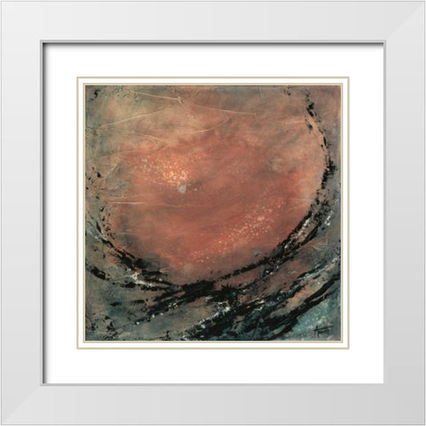 Desert Moon White Modern Wood Framed Art Print with Double Matting by Abbott, Kimberly