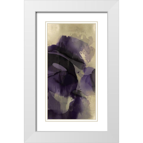 Cascade Amethyst Triptych III White Modern Wood Framed Art Print with Double Matting by Jett, Kristina