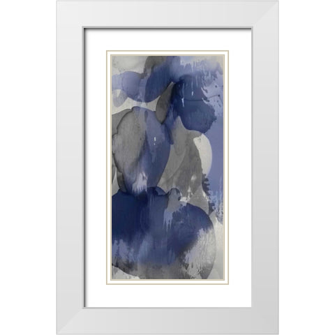 Cascade Indigo Triptych I White Modern Wood Framed Art Print with Double Matting by Jett, Kristina