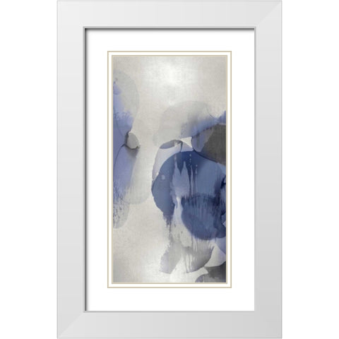Cascade Indigo Triptych II White Modern Wood Framed Art Print with Double Matting by Jett, Kristina