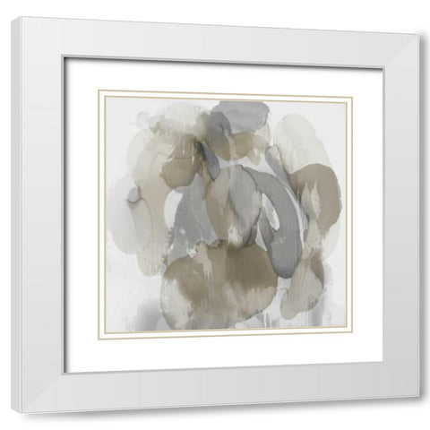 Neutral Flow I White Modern Wood Framed Art Print with Double Matting by Jett, Kristina