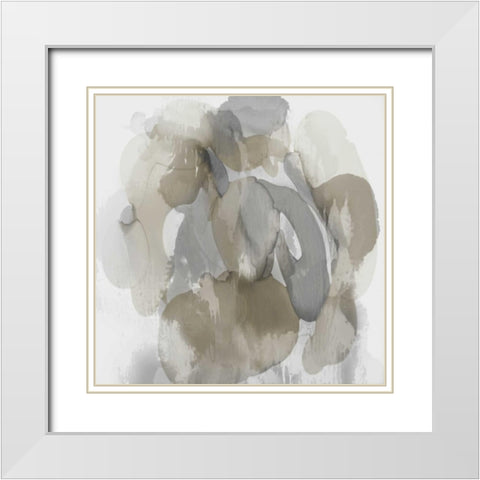 Neutral Flow I White Modern Wood Framed Art Print with Double Matting by Jett, Kristina