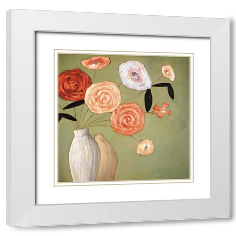 Flourish I White Modern Wood Framed Art Print with Double Matting by Olsen, Katy