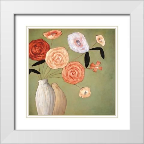 Flourish I White Modern Wood Framed Art Print with Double Matting by Olsen, Katy
